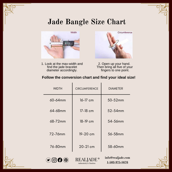 Natural jadeite jade jewelry| Jade Bangle Size Chart | realjade.com