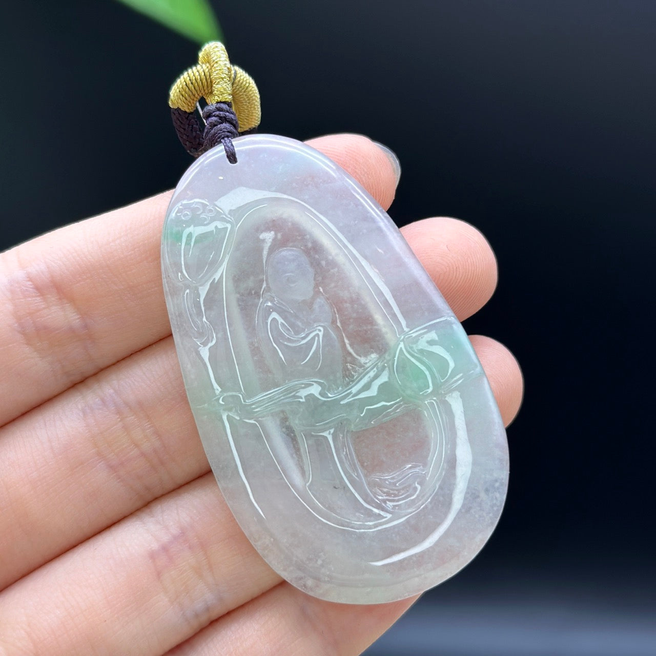 Genuine Ice Burmese Jadeite Jade Luohan Necklace