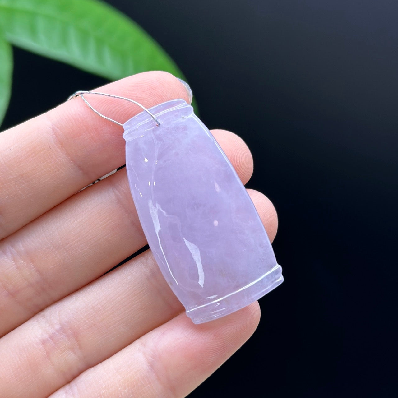 Load image into Gallery viewer, Genuine Ice Purple Jadeite Jade &amp;quot;Good Luck Bamboo&amp;quot; Pendant Necklace
