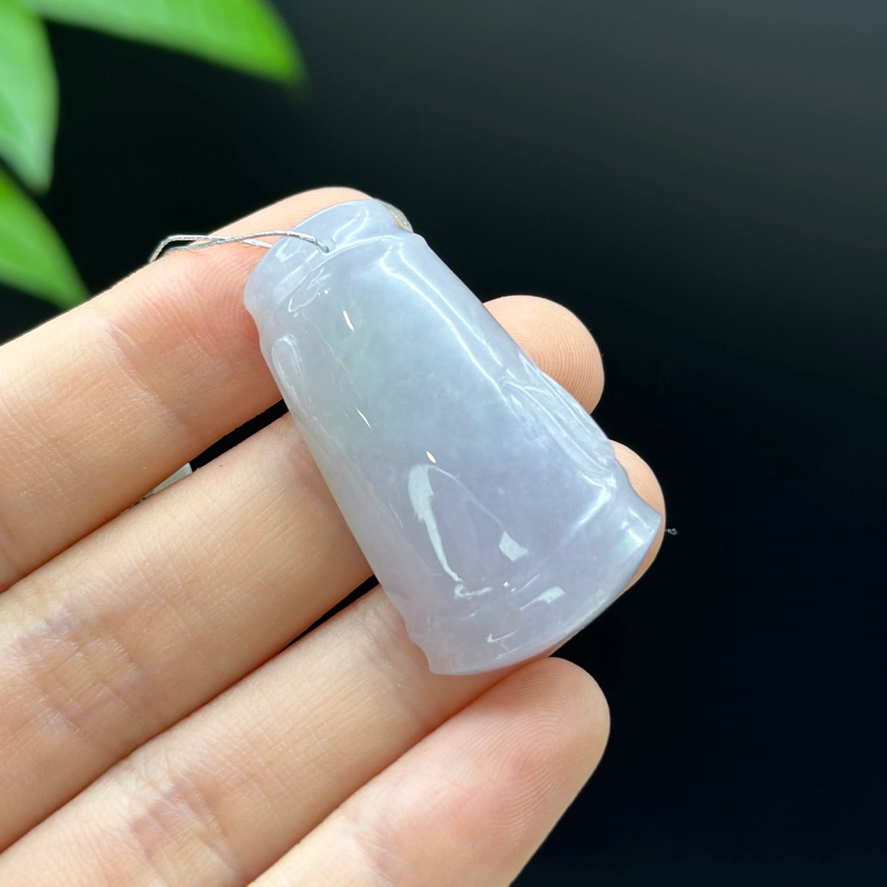 Load image into Gallery viewer, Genuine Ice Purple Jadeite Jade &amp;quot;Good Luck Bamboo&amp;quot; Pendant Necklace
