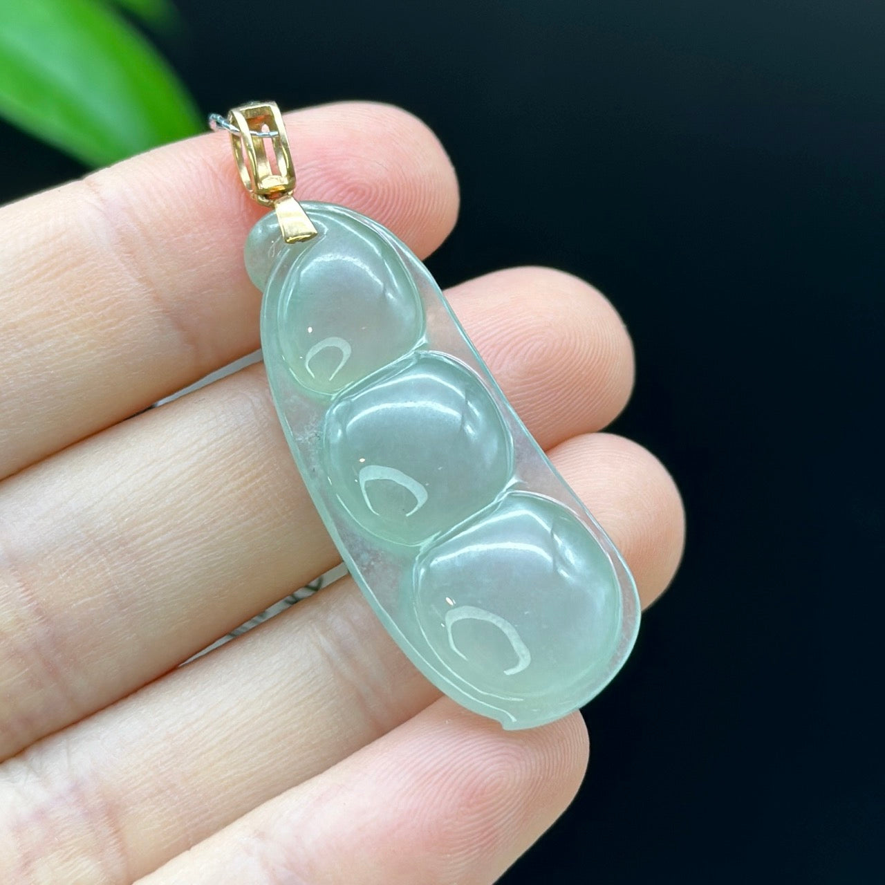Load image into Gallery viewer, Genuine Burmese Ice Green Jadeite Pendant with 18k Yellow Gold Bail

