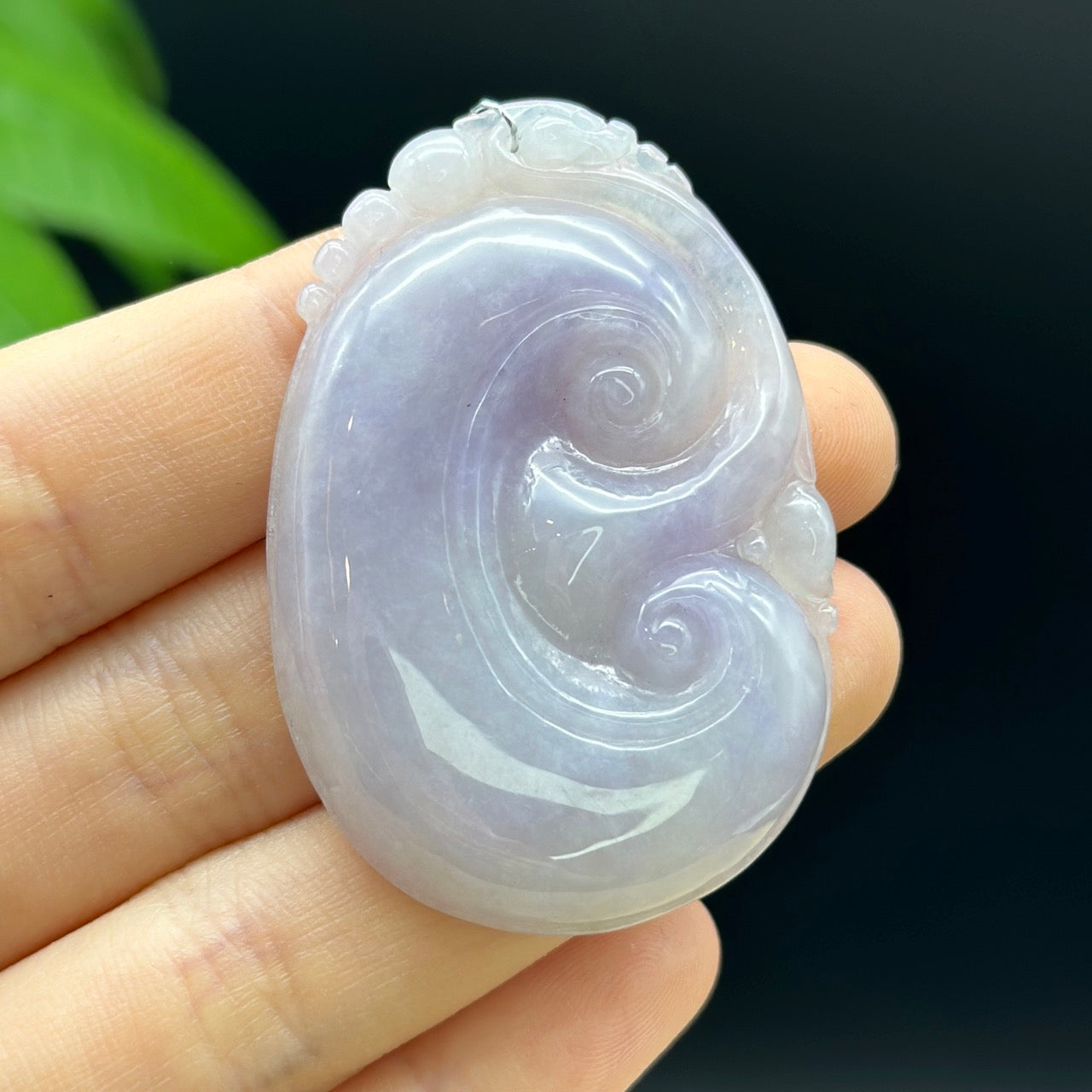 Genuine Purple Jadeite Jade RuYi Pendant Necklace