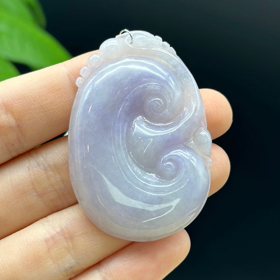 Genuine Purple Jadeite Jade RuYi Pendant Necklace