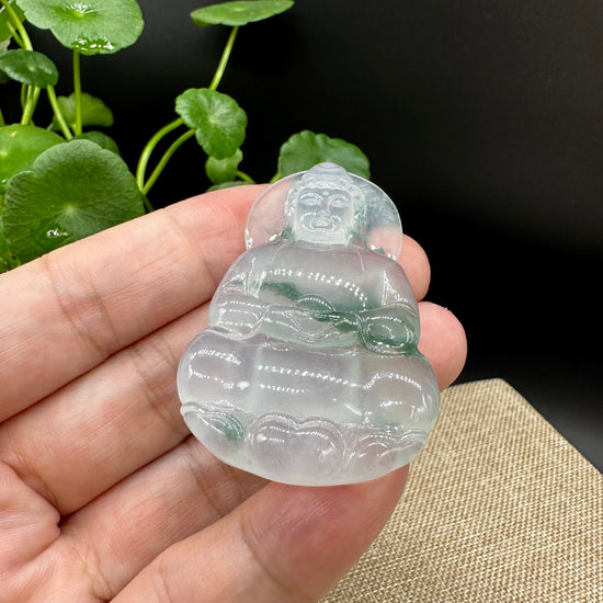 Load image into Gallery viewer, High end  &amp;quot;Goddess of Compassion&amp;quot; Genuine Ice Burmese Jadeite Jade Guanyin Necklace
