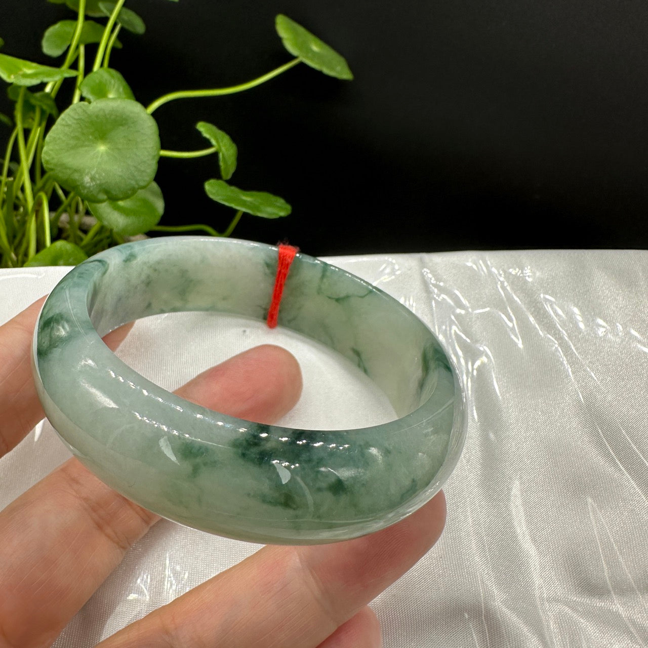 Genuine Burmese High-end Jade Jadeite Oval Bangle Bracelet ( 61.7mm )( Collectibles )