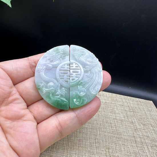 RealJade¨ Co. Genuine Jadeite Jade Dragon Pendant Necklace