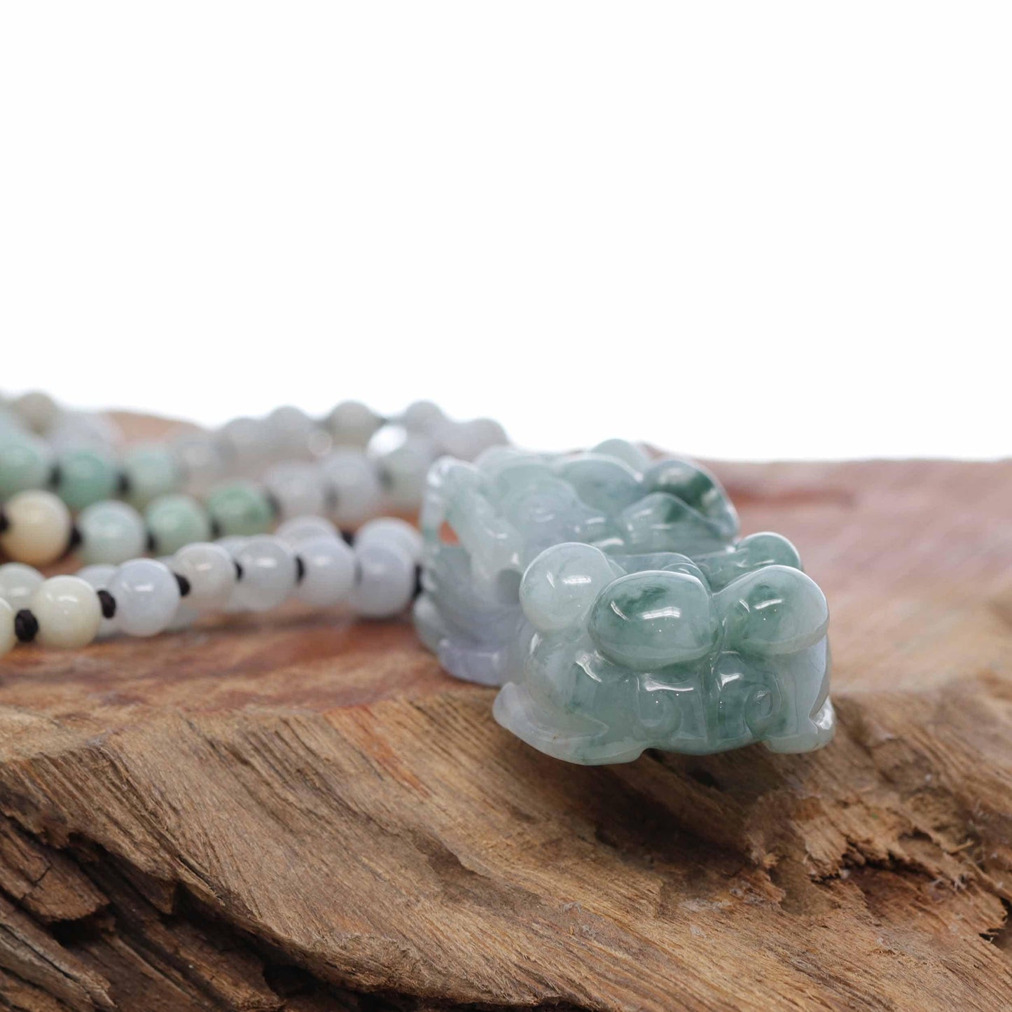 RealJade® Pi Xiu Genuine Burmese Blue Green Jadeite Jade PiXiu Pendant Necklace (FengShui Lucky)