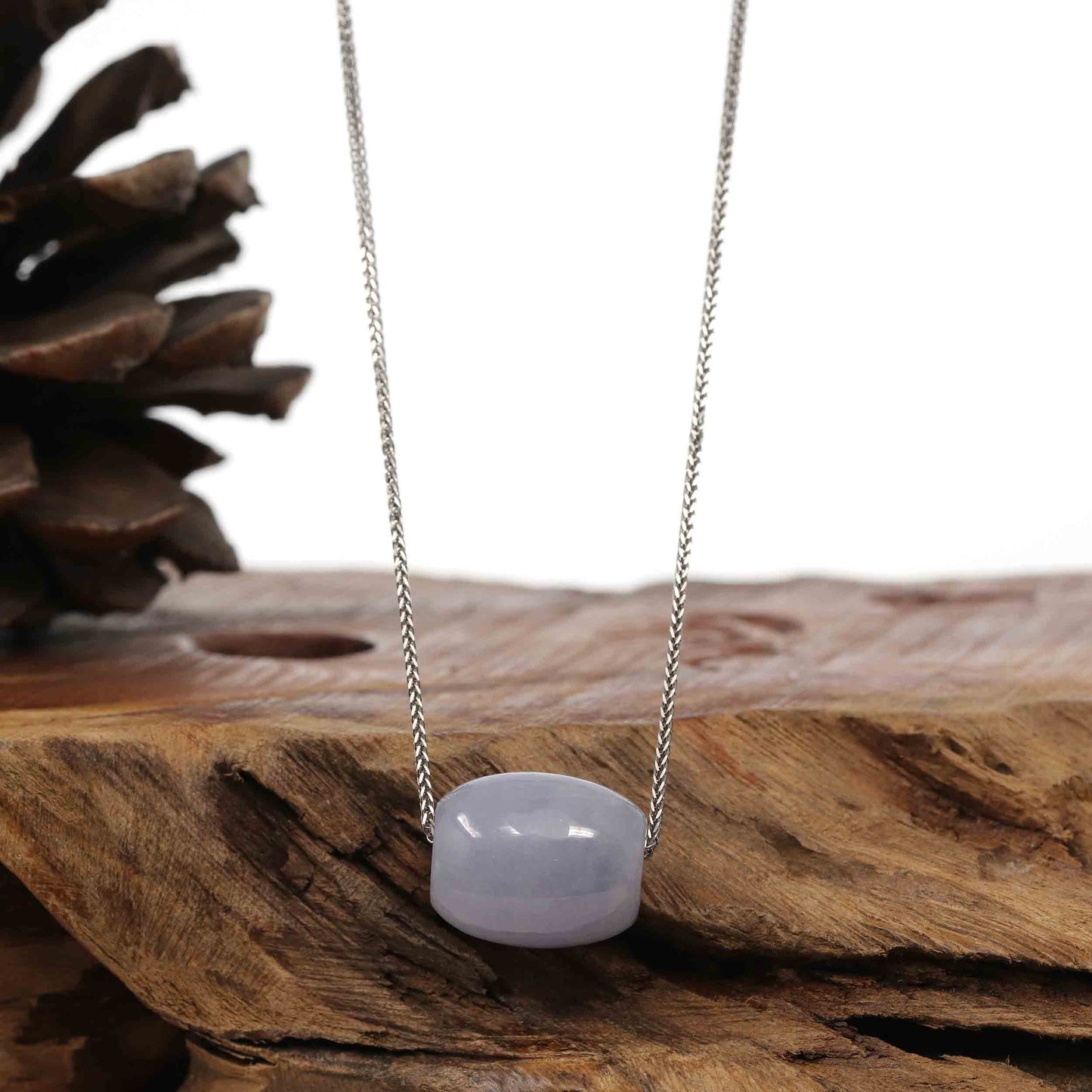 Load image into Gallery viewer, RealJade Co.¨ Jade Pendant Necklace Copy of Copy of Baikalla™ &amp;quot;Good Luck Button&amp;quot; Necklace Real Lavender Jade Lucky TongTong Pendant Necklace
