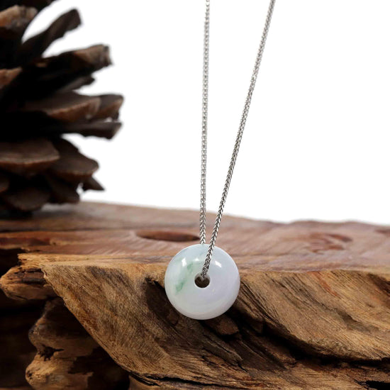 Load image into Gallery viewer, RealJade Co.¨ Jade Pendant Necklace Copy of Copy of Baikalla™ &amp;quot;Good Luck Button&amp;quot; Necklace Real Rich Green Jade Lucky KouKou Pendant Necklace
