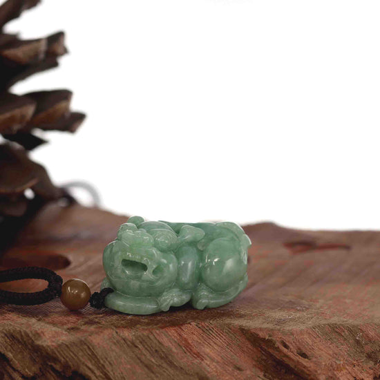 Load image into Gallery viewer, Baikalla™ Pi Xiu Genuine Burmese Green Jadeite Jade PiXiu Pendant Necklace (FengShui Lucky)
