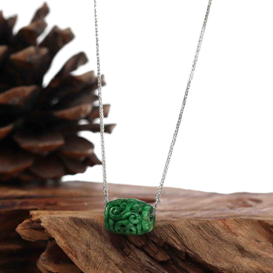 Load image into Gallery viewer, RealJade¨ Co. &amp;quot;Good Luck Button&amp;quot; Necklace Green Jadeite Jade Lucky TongTong Pendant Necklace
