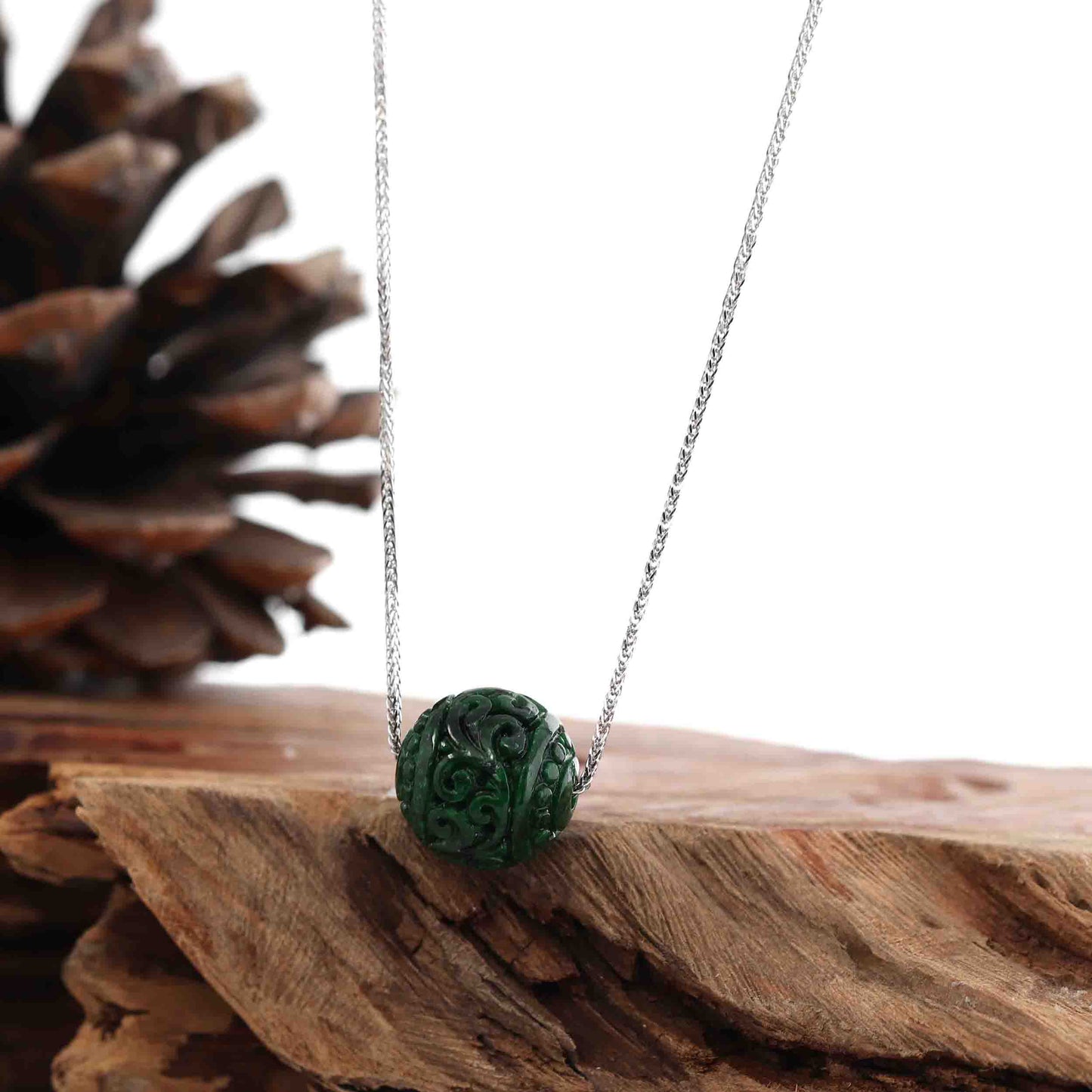 RealJade¨™ "Good Luck Button" Necklace Real Rich Green Jade Lucky KouKou Pendant Necklace