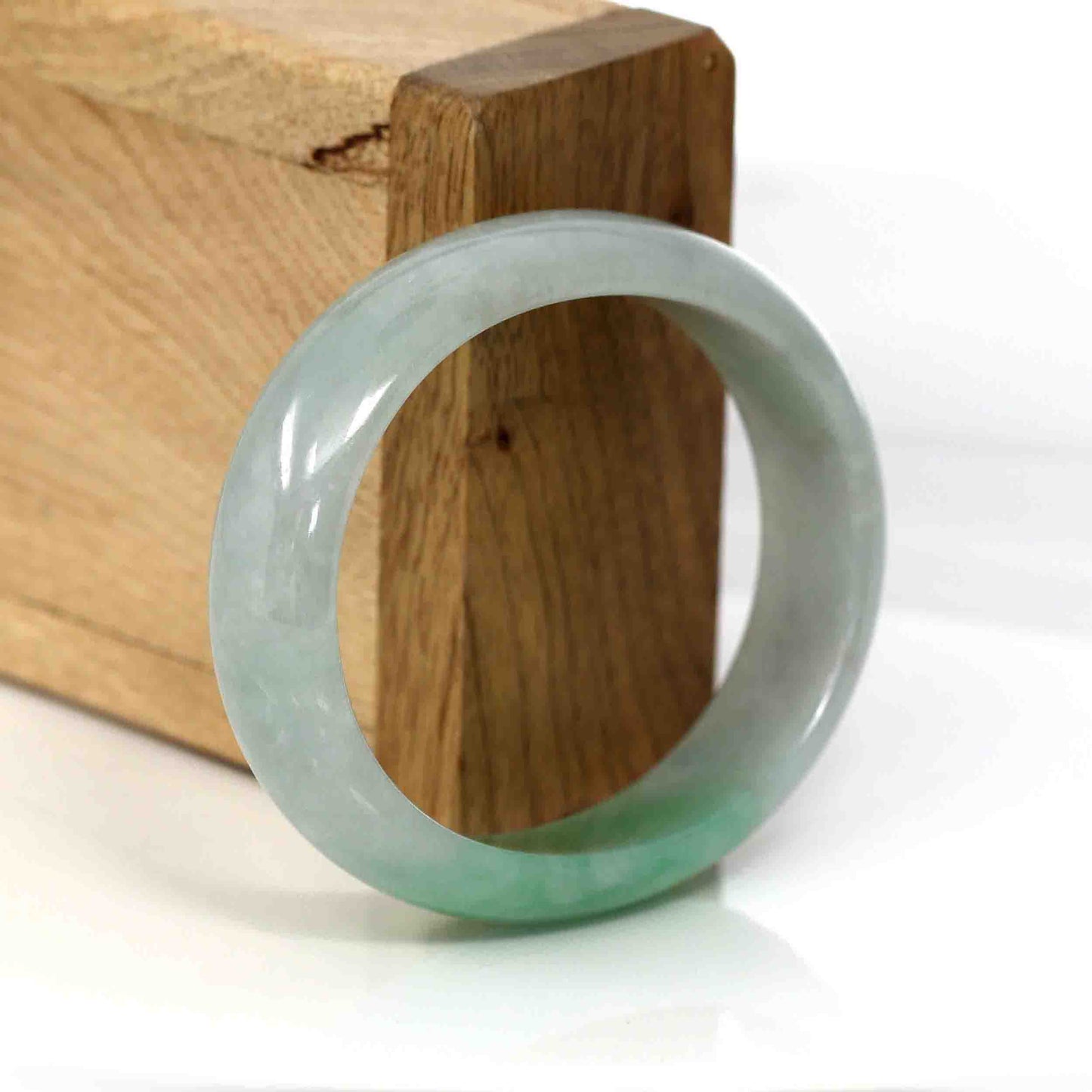 Load image into Gallery viewer, RealJade¨ Co. Genuine Burmese Green Jadeite Jade Oval Bangle (51.44 mm) #339
