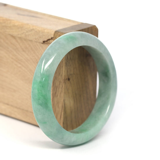 Genuine Burmese Forest Green Jadeite Jade Bangle Bracelet (54.8 mm) #247