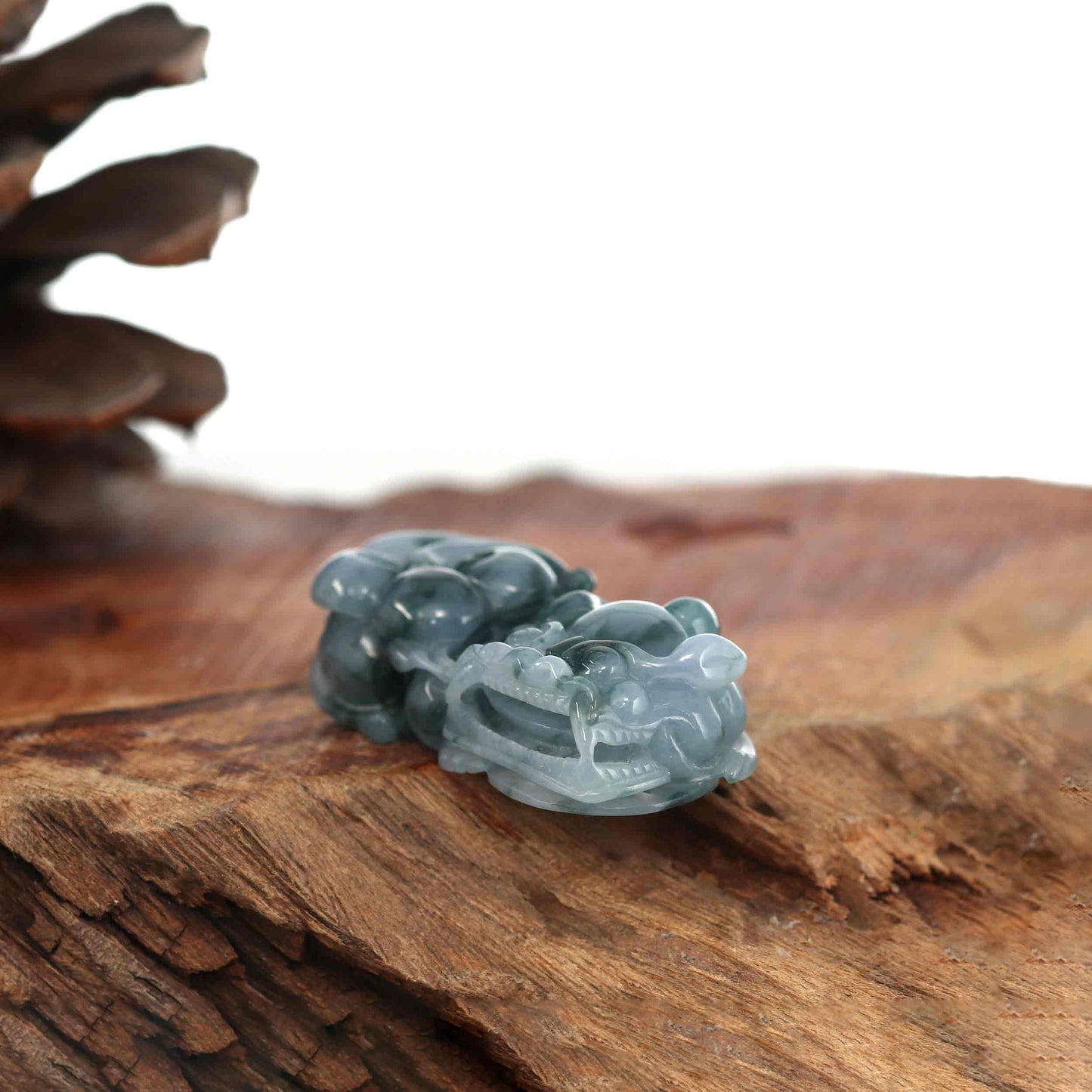 Genuine Burmese Ice Blue Jadeite Jade PiXiu Pendant Necklace