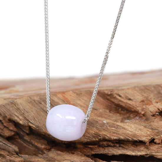 Load image into Gallery viewer, RealJade® &amp;quot;Good Luck Button&amp;quot; Necklace Real Lavender Jade Lucky TongTong Pendant Necklace
