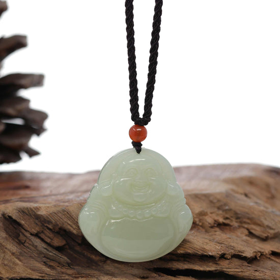 RealJade Co.® "Goddess of Compassion Buddha" Genuine White Jade Pendant Necklace-RealJade Co.® Happy Valley Oregon