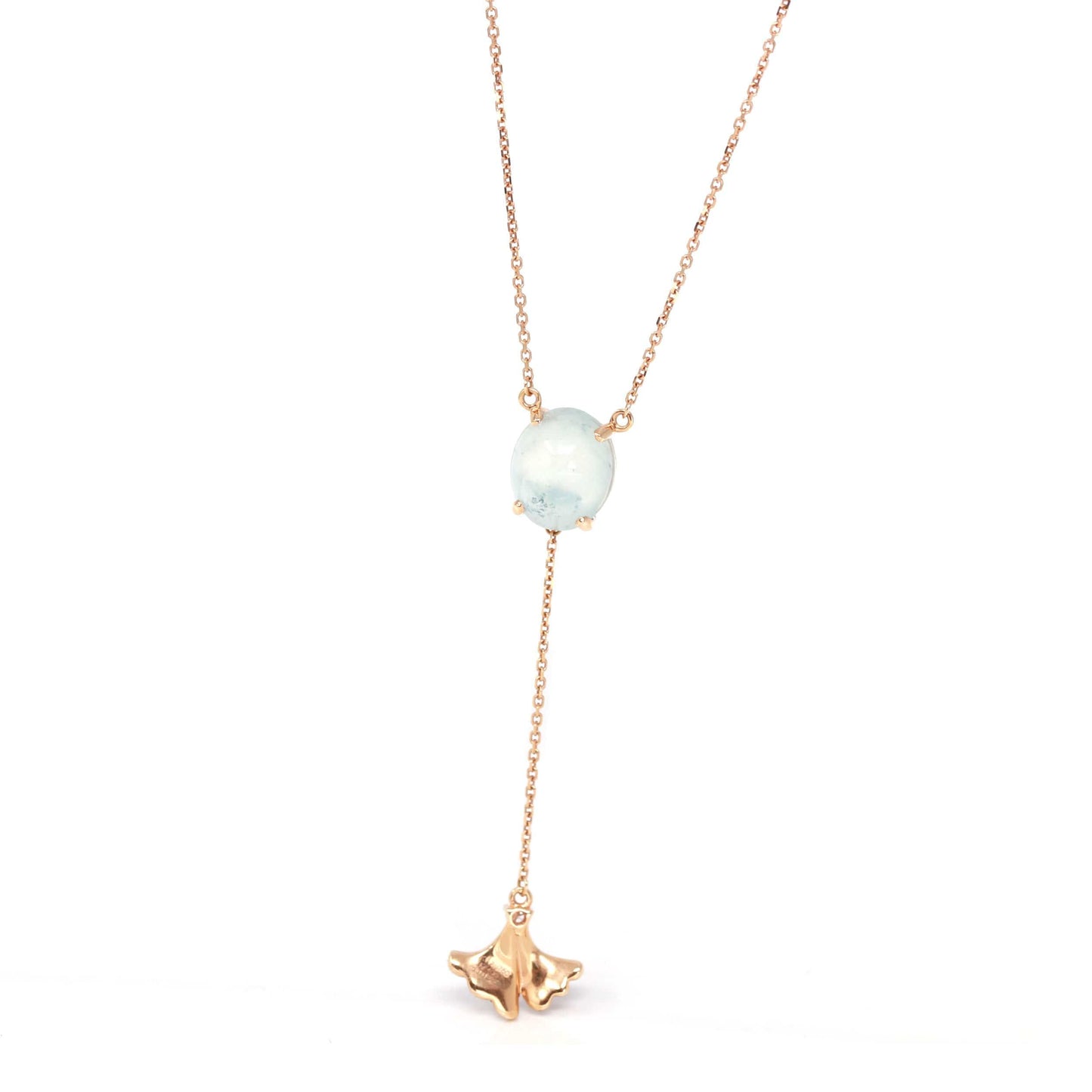 RealJade™ "Morning Glory" 18k Rose Gold Genuine Burmese Jadeite Necklace With Diamonds