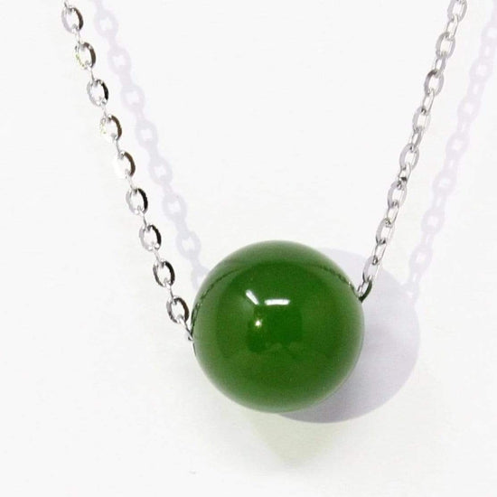 Load image into Gallery viewer, Natural Nephrite Jade Bead Necklace
