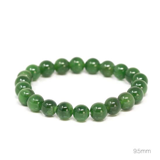 RealJade™ "Classic Bangle" Genuine Burmese High Quality Apple Green Jadeite Jade Bangle Bracelet (53.4mm) #542